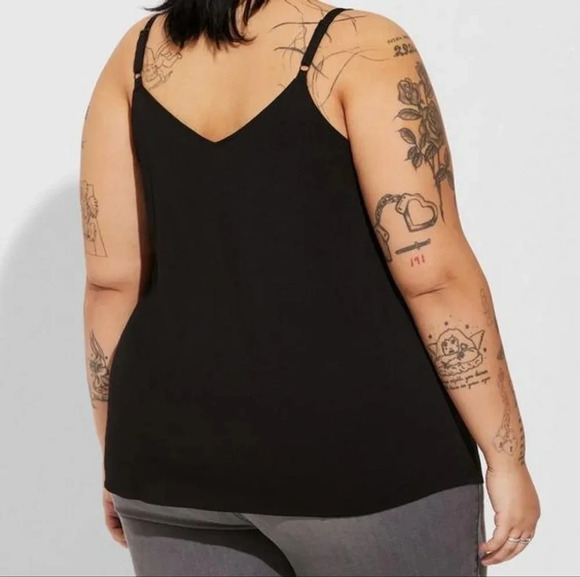 Torrid Stretch Challis Cami, Color Deep Black Size 0X - Picture 2 of 13